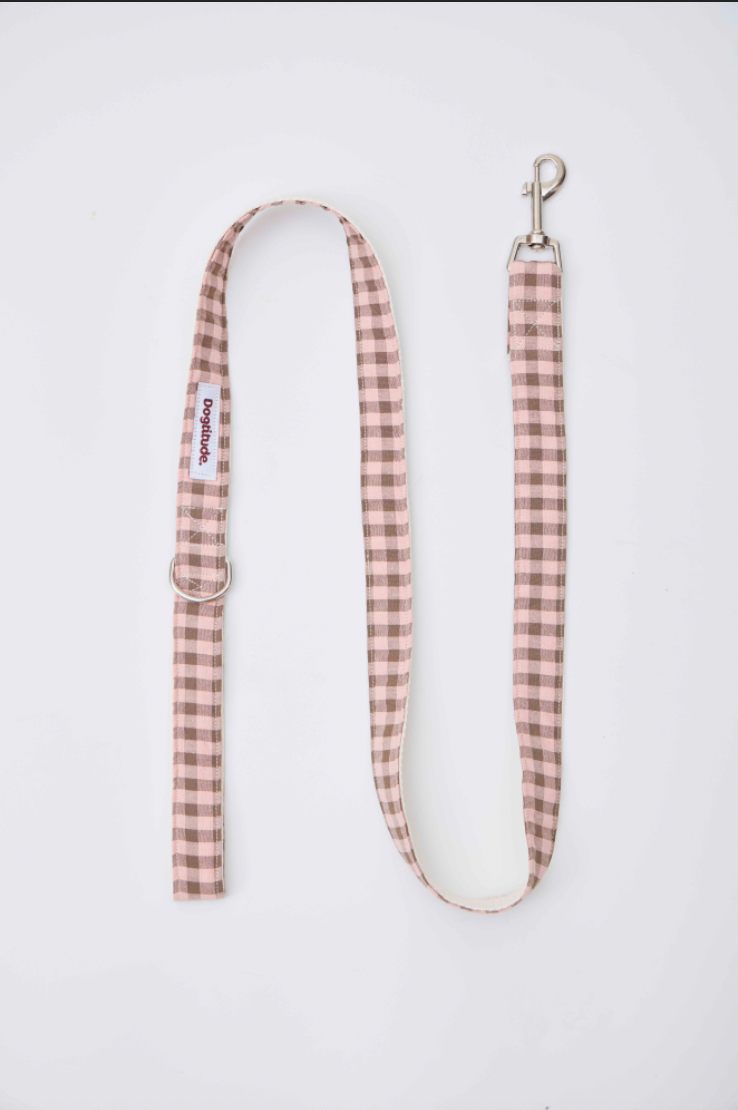 Correa Vichy Marrón y Rosa 25mm