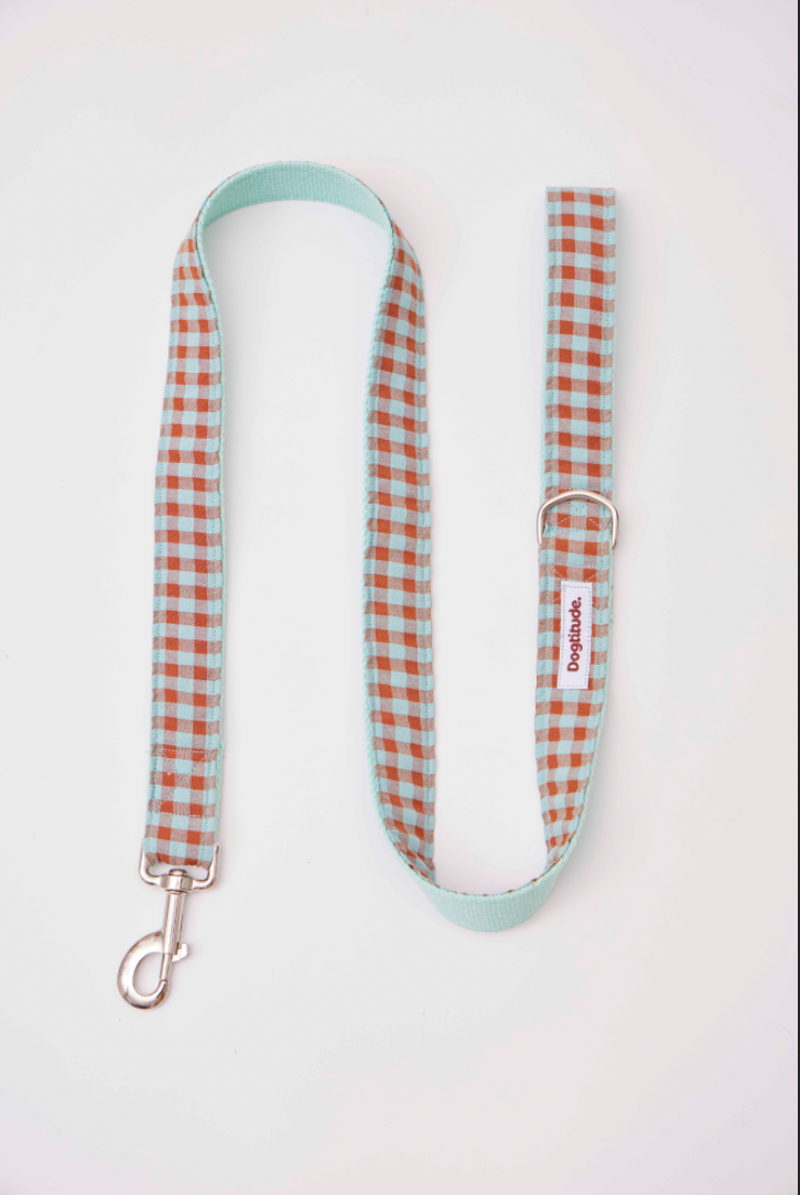 Correa Vichy Marrón y Azul 30mm