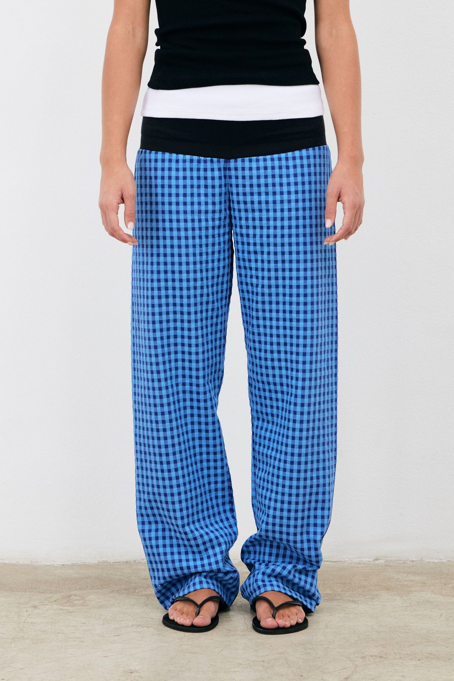 Pantalón Vichy azul goma