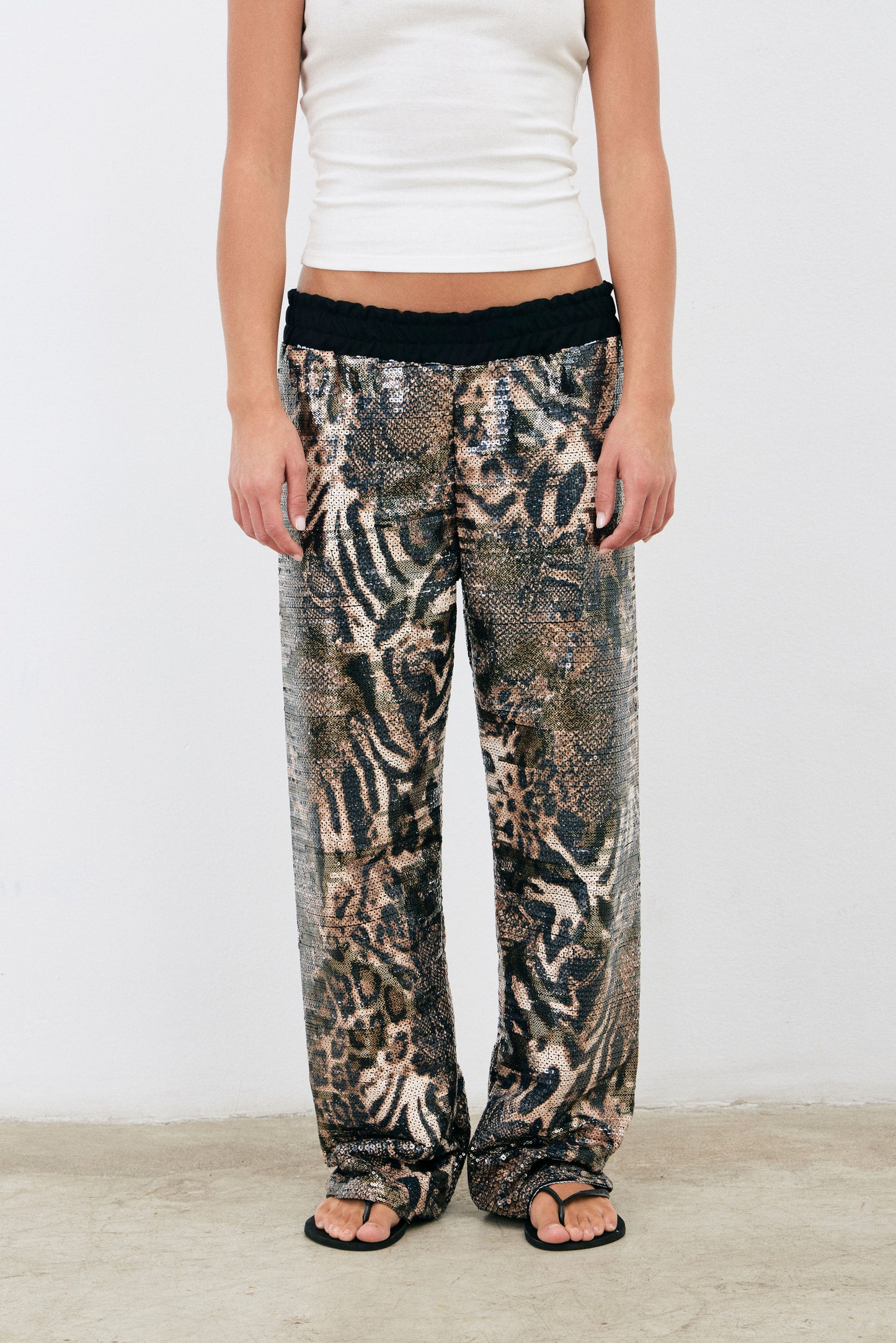 Pantalón lentejuelas leopardo
