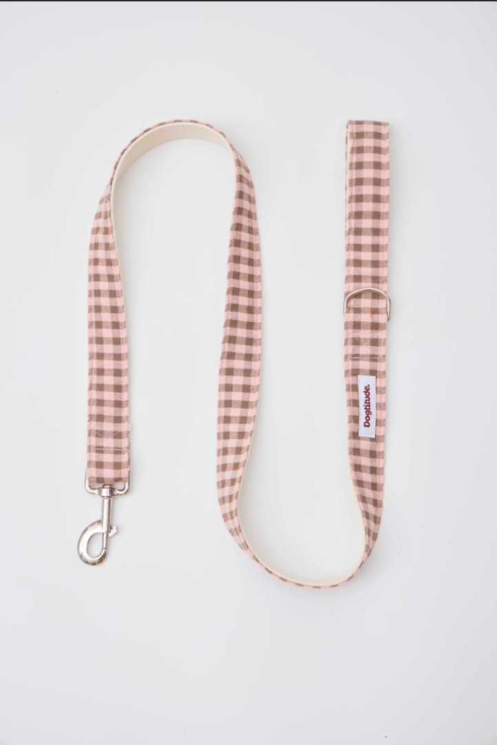 Correa Vichy Marrón y Rosa 30mm