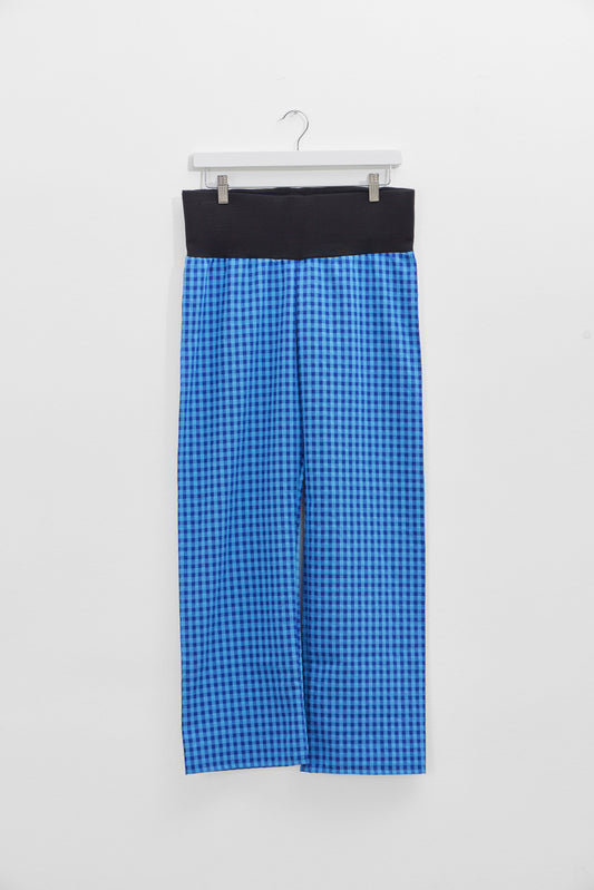 Pantalón Vichy azul goma