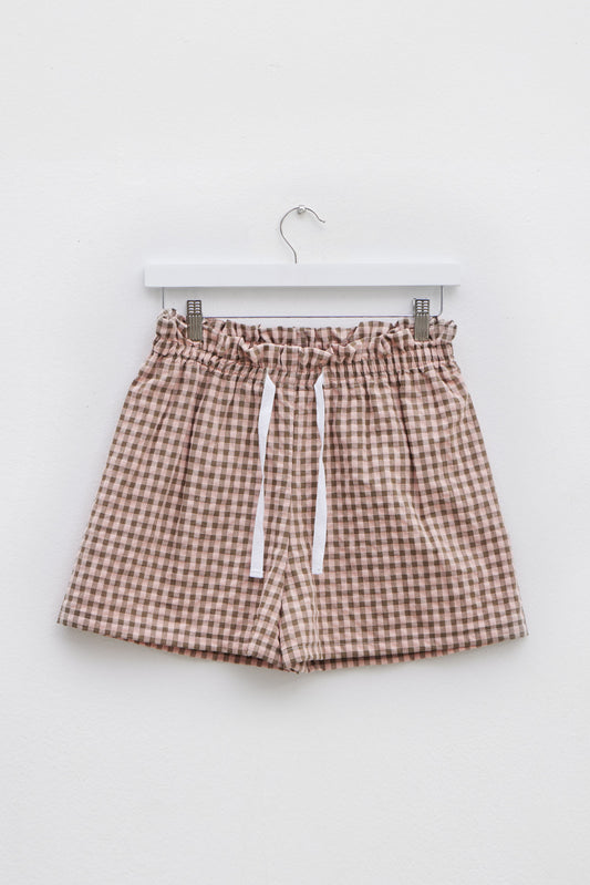 Pantalones Cortos Vichy Marrón y Rosa